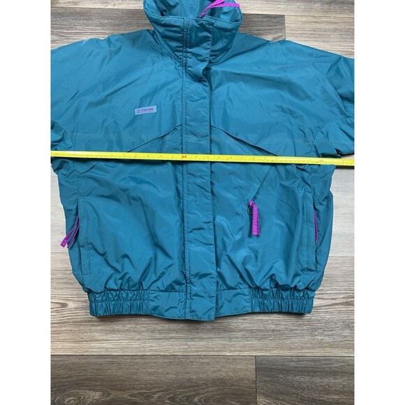 Vintage Columbia Whirlibird Ski Jacket Women’s Large Teal Green Radial Sleeve - Picture 6 of 9